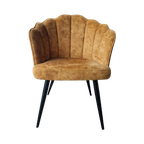 Schelp Fauteuil Oker Goud Kleurige Retro Stoel thumbnail 1