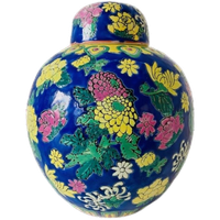Mid-century Vintage Oosterse Gemberpot Polychroom Keramiek 1950’s