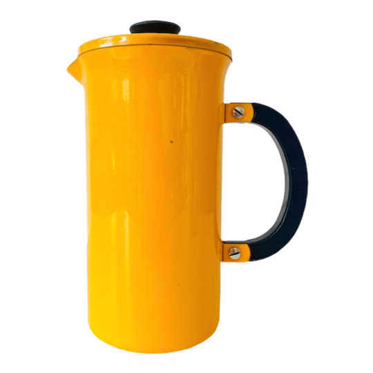 Vintage Bodum Koffiepers 1 Liter Geel Metaal 1