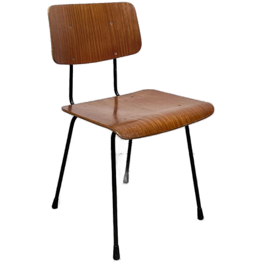 Vintage Gispen Stoelen Met Plywood Zittingen. 1