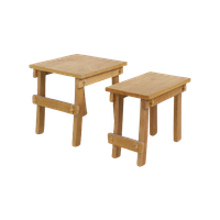 Natural Oak Side Table Brutalist Set/2