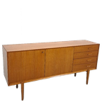 Teak Dressoir Met Hoge Poten En Lades Vintage Sideboard thumbnail 1