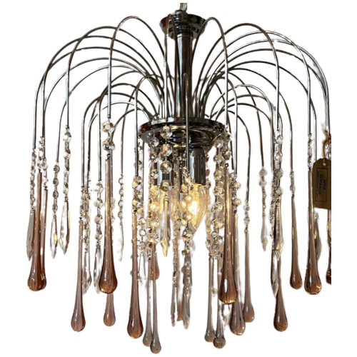 Vintage Teardrop Kroonluchter Hanglamp Murano Pegels