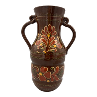 Vintage Grote Vaas Bruin Aardewerk