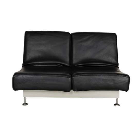 Edra (design) Damier Lederen Tweezit Sofa Bordeaux/wijnkleur 1
