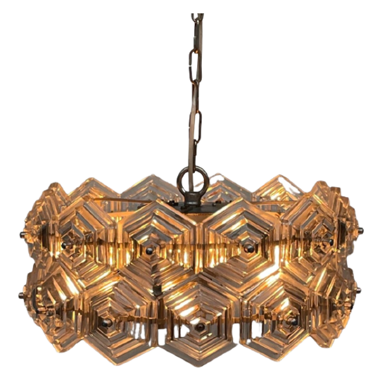 VEB Kristallleuchte Ebersbach - Chrystal Hanging Pedant - Model Sputnik - Solid Glass (no Cracks) 1