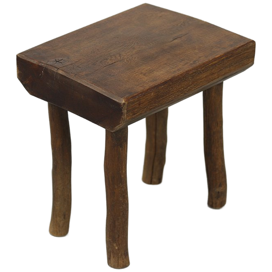 Primitieve Eikenhouten Kruk 1