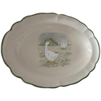 Mooie Vintage Ovale Schaal 32x21x3 Met Groene Rand thumbnail 1