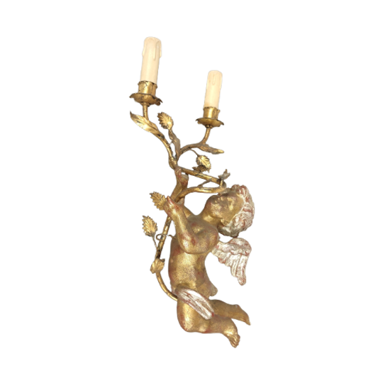 Antieke Wandlamp Met Cherubijn 1