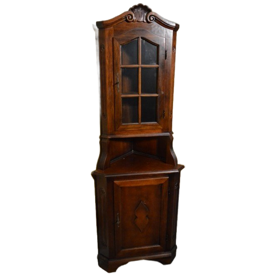Klassieke Houten Vitrine Hoekkast In Engelse Stijl 1
