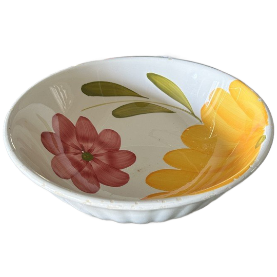 Schaal Xl Floral Handpainted Italy Vintage 1