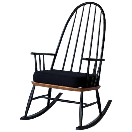 Jaren 60 Schommelstoel Vintage Spijlenstoel Rocking Chair 1