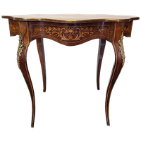 Antiek Franse Louis Xv Stijl Tafel Met Lade, Eind 19e Eeuw