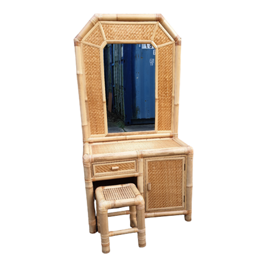 Kaptafel Bamboe Met Bamboe Krukje 1