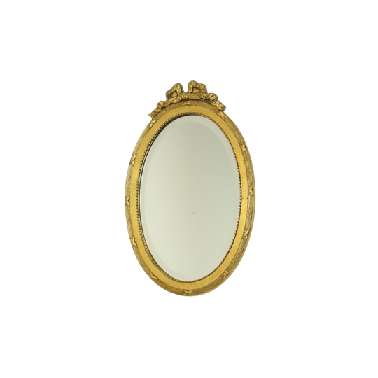 Franse Ovale Facetgeslepen Spiegel Met Strik Klassiek 51cm 1