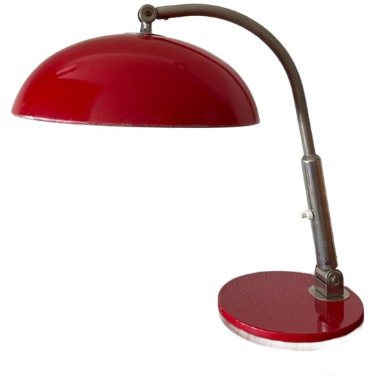 Red Adjustable Table Lamp, Model 144 By Herman Busquet For Hala Zeist 1
