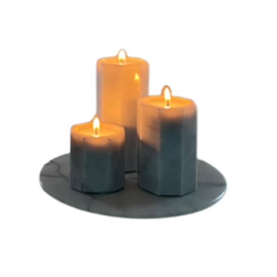 Set Of Vintage Marble Candle Holders 1
