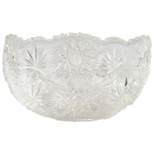 Vintage Helder Kristalglazen Schaal Val Saint Lambert, Jaren '30 1