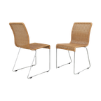 2X Dining Chair In Chrome And Cane thumbnail 1