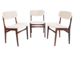 3 Palissander Stoelen Eettafel Crème Teddy Stof | Danish thumbnail 1