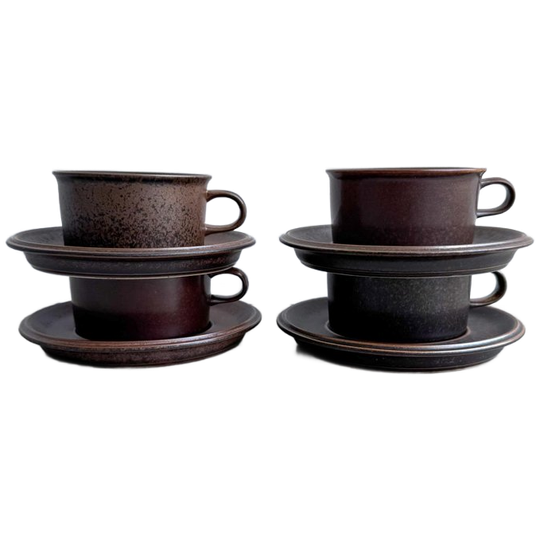 Set Van 4 Vintage Ruska Kop En Schotels Ulla Procopé Voor Arabia Finland 1
