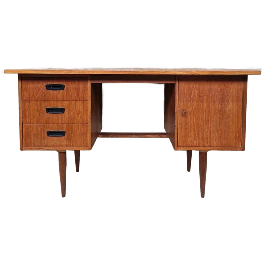 Strak Vintage Bureau Teak Fineer Jaren 60 1