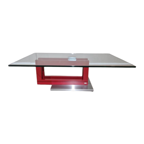 Pefa Salontafel - Glas - Rood - Design - Showroomstaat