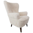 Artifort Oorfauteuil Grote Zetel Teddy Pluche Armchair Crème thumbnail 1