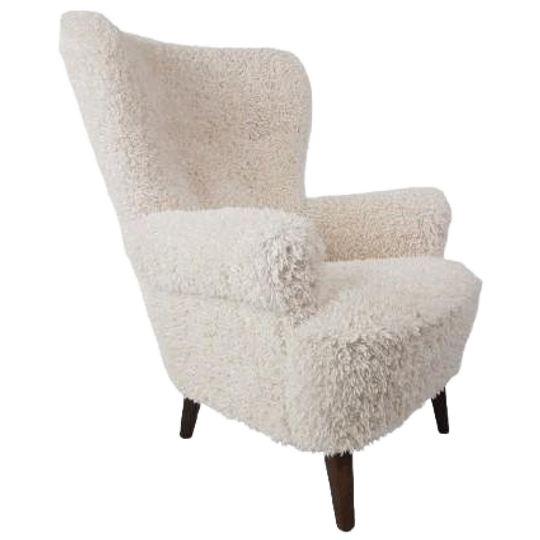 Artifort Oorfauteuil Grote Zetel Teddy Pluche Armchair Crème 1