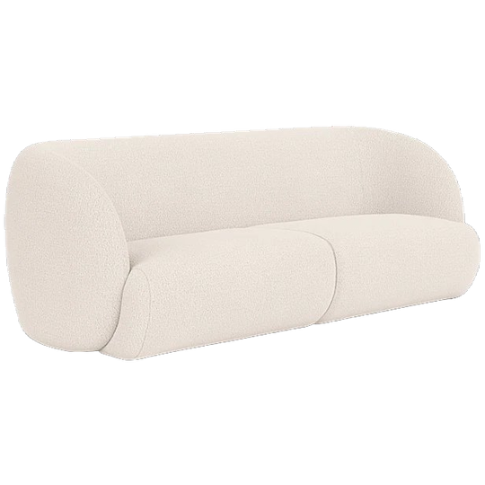 Paula 3-zitsbank Van Sofa Company - Crème Wit / Beige Bouclé - Organisch Ronde Vormen 1