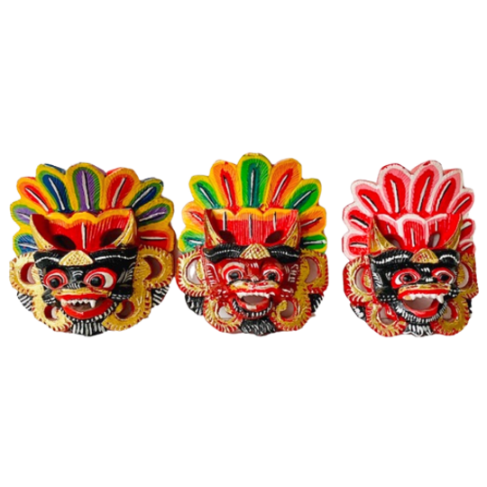 Vintage Set Oosterse Drakenmaskers Kleurrijk 1
