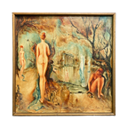 Surrealistisch Schilderij Van Yves Boël - Le Rêve De Bacchus - 1966 thumbnail 1