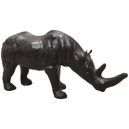 Grote Vintage Lederen Neushoorn 1