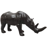 Grote Vintage Lederen Neushoorn