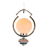 Vintage Opaline Hanging Pedant / Sphere In Chrome Plated Housing With A Ceramic Base