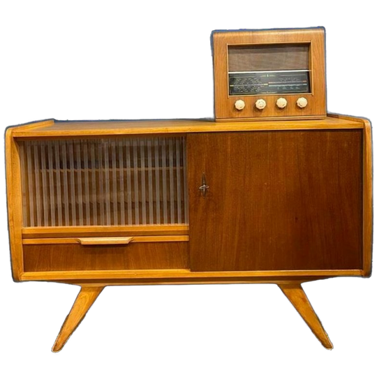 Vintage Vitrine-/ Tv-/ Muziekkastje 1