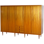 Grote 5-deurs Vintage Design Kledingkast In Teak, Jaren 60 thumbnail 1