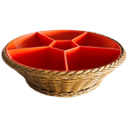 Emsa Serveerschaal Hapjesschaal Oranje Mid-century 1970’s thumbnail 1