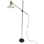 Vintage Staande Hengellamp Gepo Vloerlamp Wit Metaal Anvia thumbnail 1