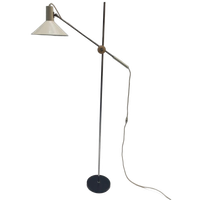 Vintage Staande Hengellamp Gepo Vloerlamp Wit Metaal Anvia
