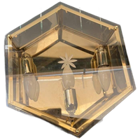 Honsel Messing Hexagon Wand / Plafond Lamp