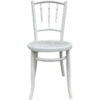 Leuke Oude Wit Geschilderde Thonet Stoel Brocante Stijl- Reliving