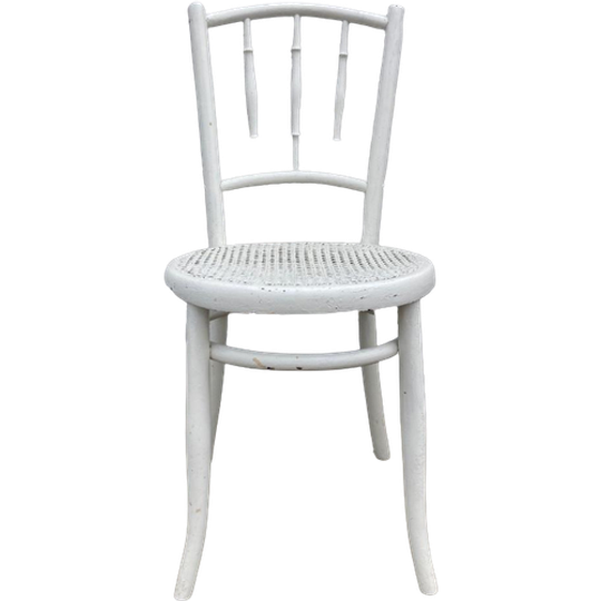 Leuke Oude Wit Geschilderde Thonet Stoel Brocante Stijl- Reliving 1
