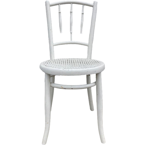 Leuke Oude Wit Geschilderde Thonet Stoel Brocante Stijl- Reliving