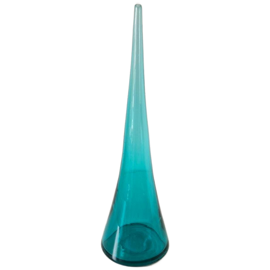 Vintage Aqua Blauwe Glazen Vaas 1