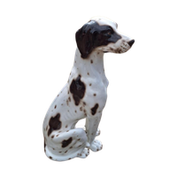 Handmade Midcentury Porseleinen Beeld, Italy Pointer Hond😍