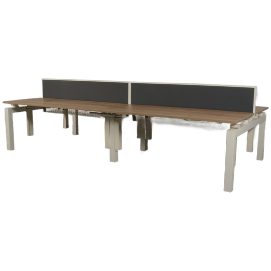 Elektrisch Zit-sta Quatro Werkplek Senator - 180 X 80 Cm - 4 Werkplekken - Bladkleur Naar Keuze 1