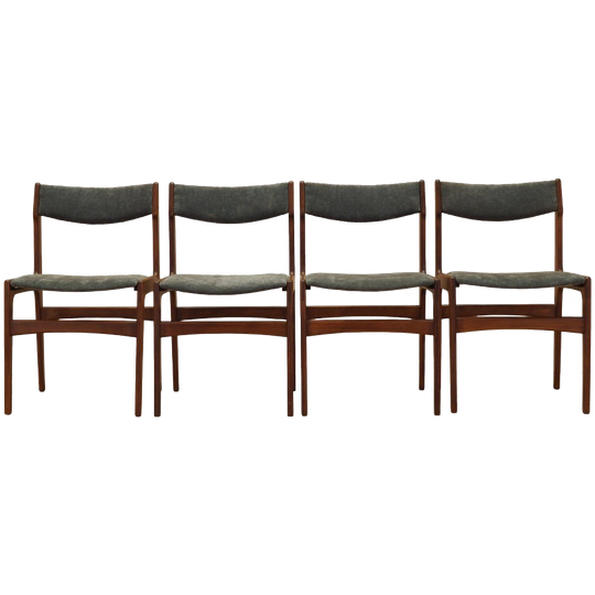 Set Of Four Teak Chairs, Danish Design, 1970s, Made In Denmark 1
