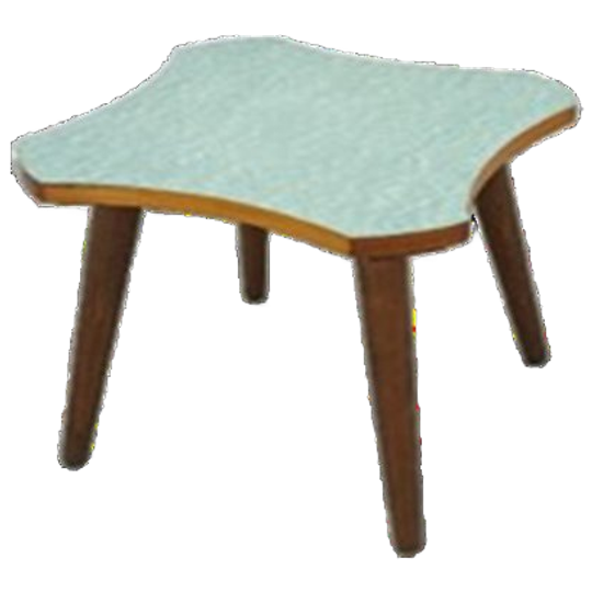 Bijzettafel Met Groen Blauw Formica Blad, Plantentafel Nr. 25 1