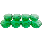 Set Smaragd Groene Glazen Arcoroc Schaaltjes 1960’s thumbnail 1
